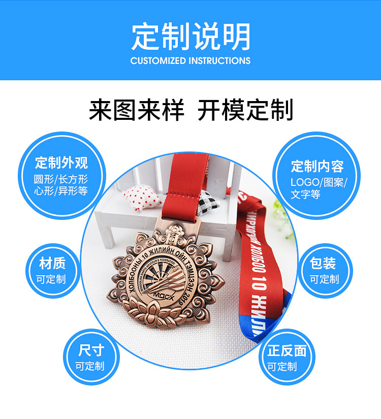 出口品質(zhì)國(guó)外古銅色金屬獎(jiǎng)牌定做廠家濟(jì)安