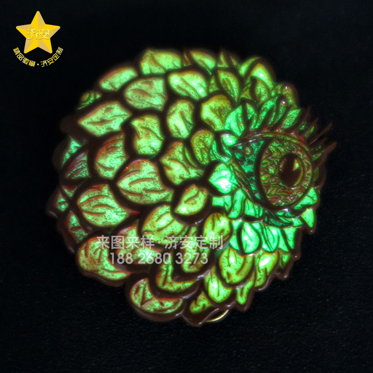 夜光徽章定制，太陽花熒光徽章定制