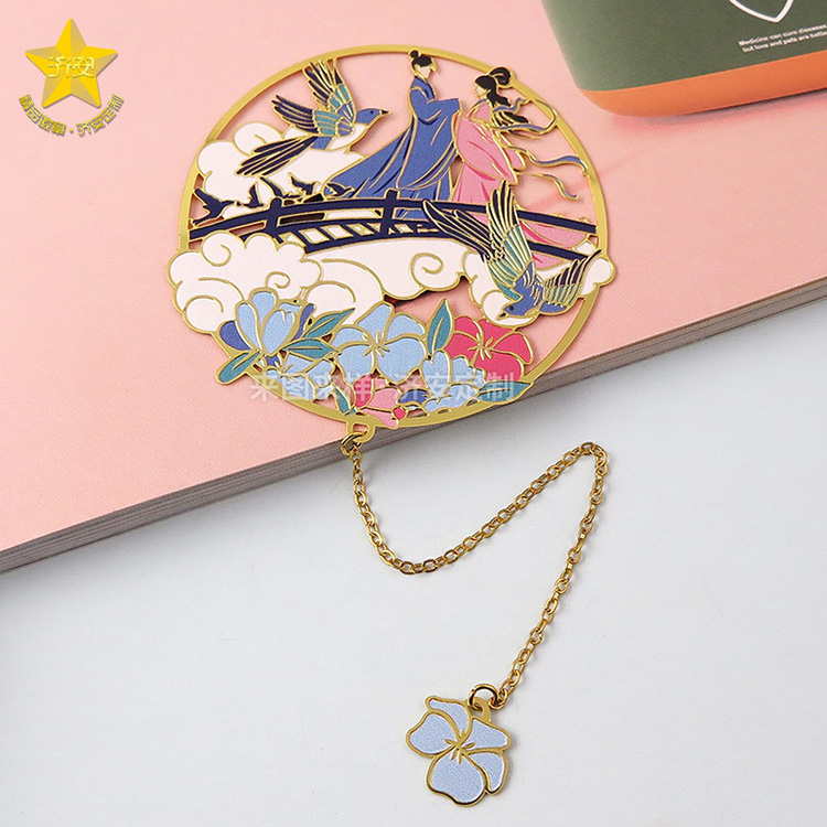 浪漫七夕節(jié)牛郎織女鵲橋相會(huì)創(chuàng)意書簽定制禮品,古風(fēng)書簽制作
