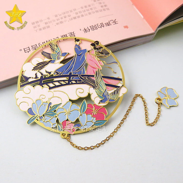 浪漫七夕節(jié)牛郎織女鵲橋相會(huì)創(chuàng)意書簽定制禮品,古風(fēng)書簽制作