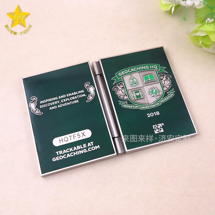 精致翻頁(yè)書紀(jì)念章個(gè)性紀(jì)念禮品制作廠家, 兩片式磁吸紀(jì)念章