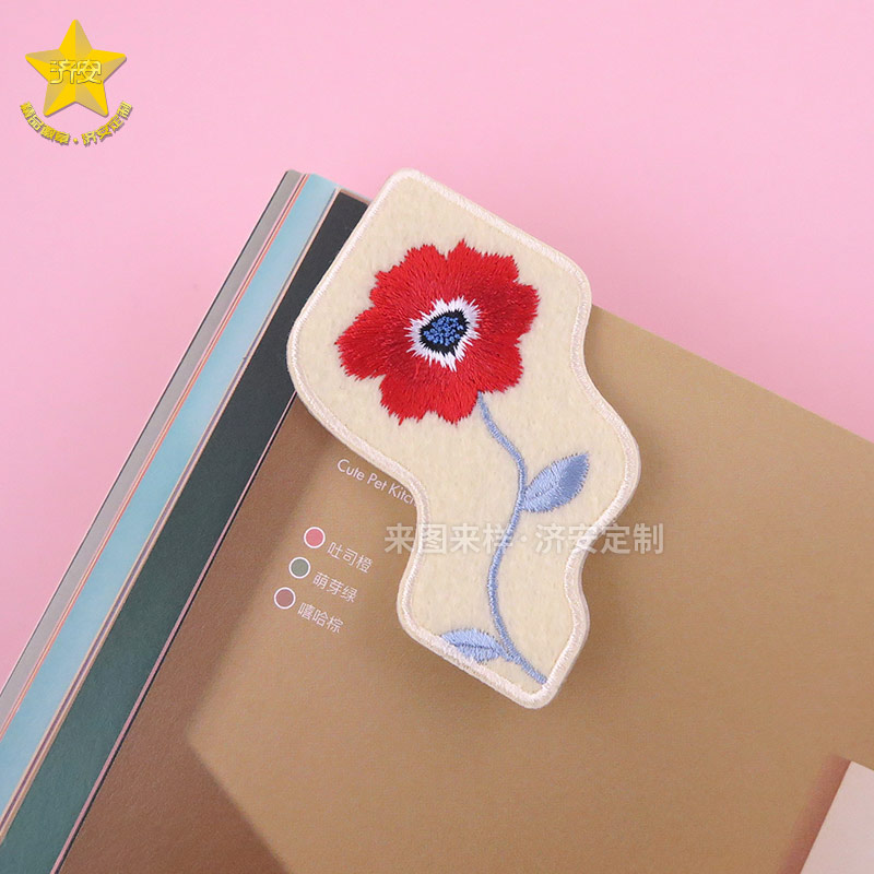 夾角刺繡書(shū)簽定制